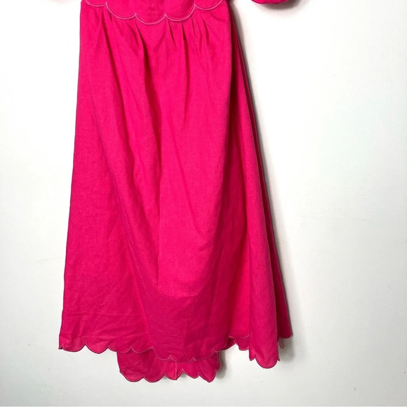 OPT April Scalloped Cutout Dress Barbie Hot‎ Pink Large NWT - Picture 4 of 10